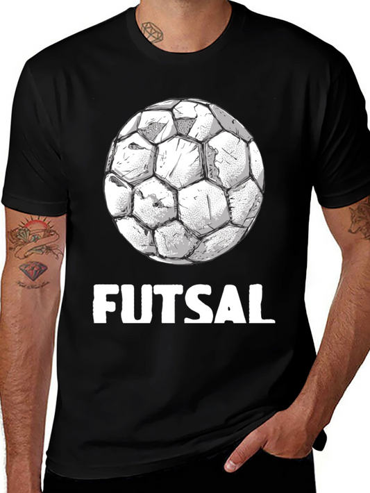 Futsal Graphic Tee - Black Cotton Soccer Shirt
