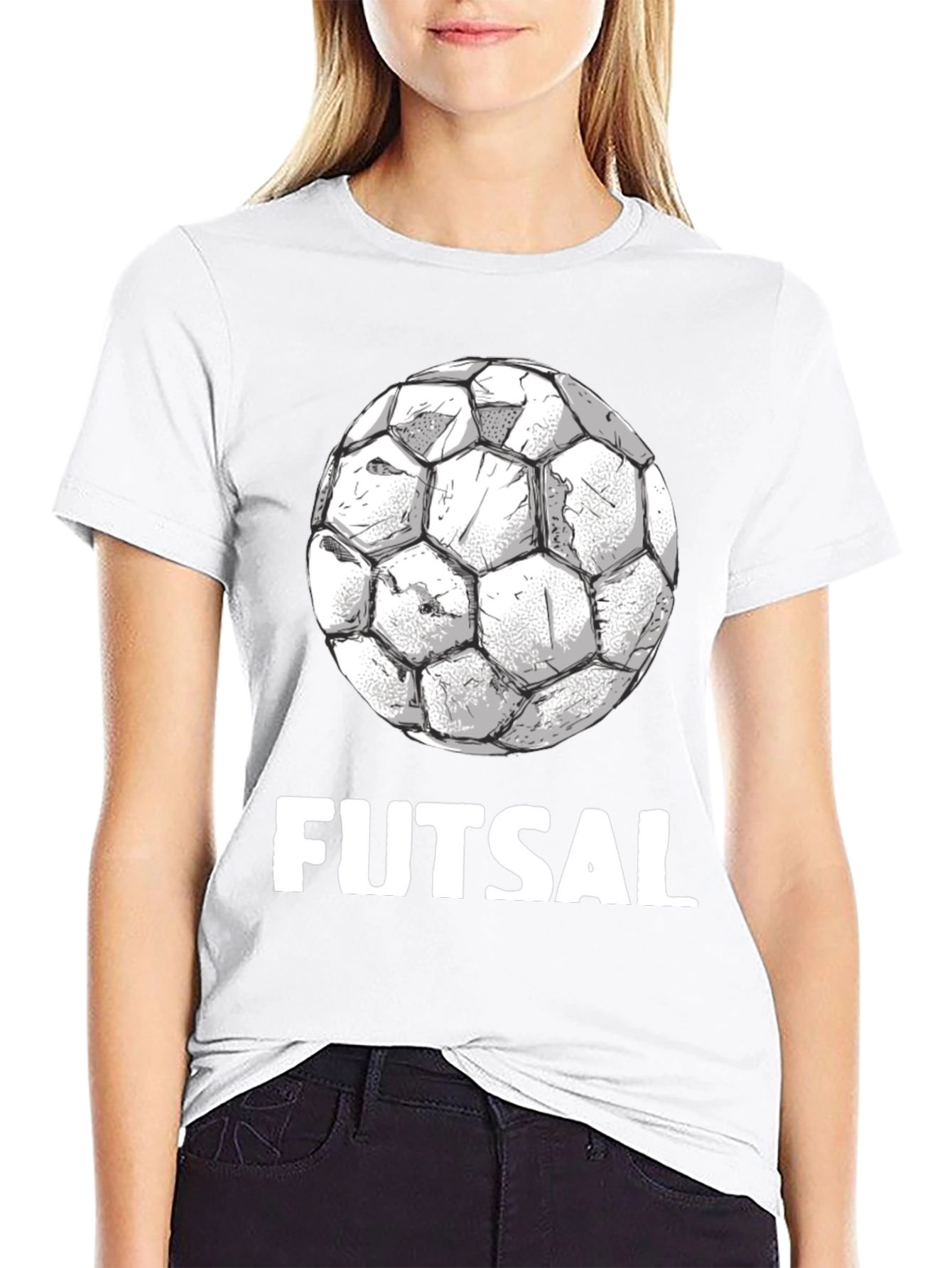 Futsal Graphic Tee - Black Cotton Soccer Shirt