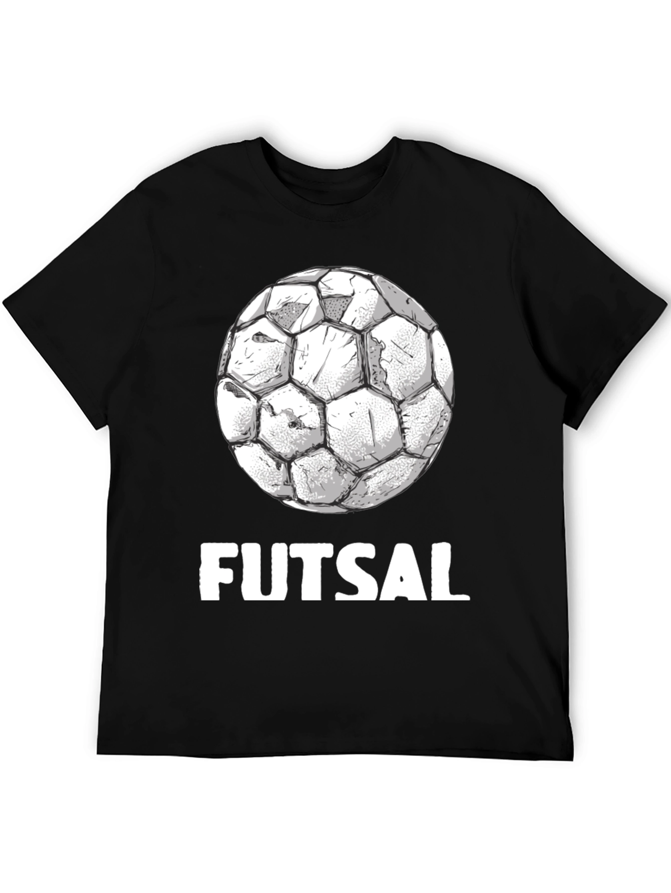 Futsal Graphic Tee - Black Cotton Soccer Shirt