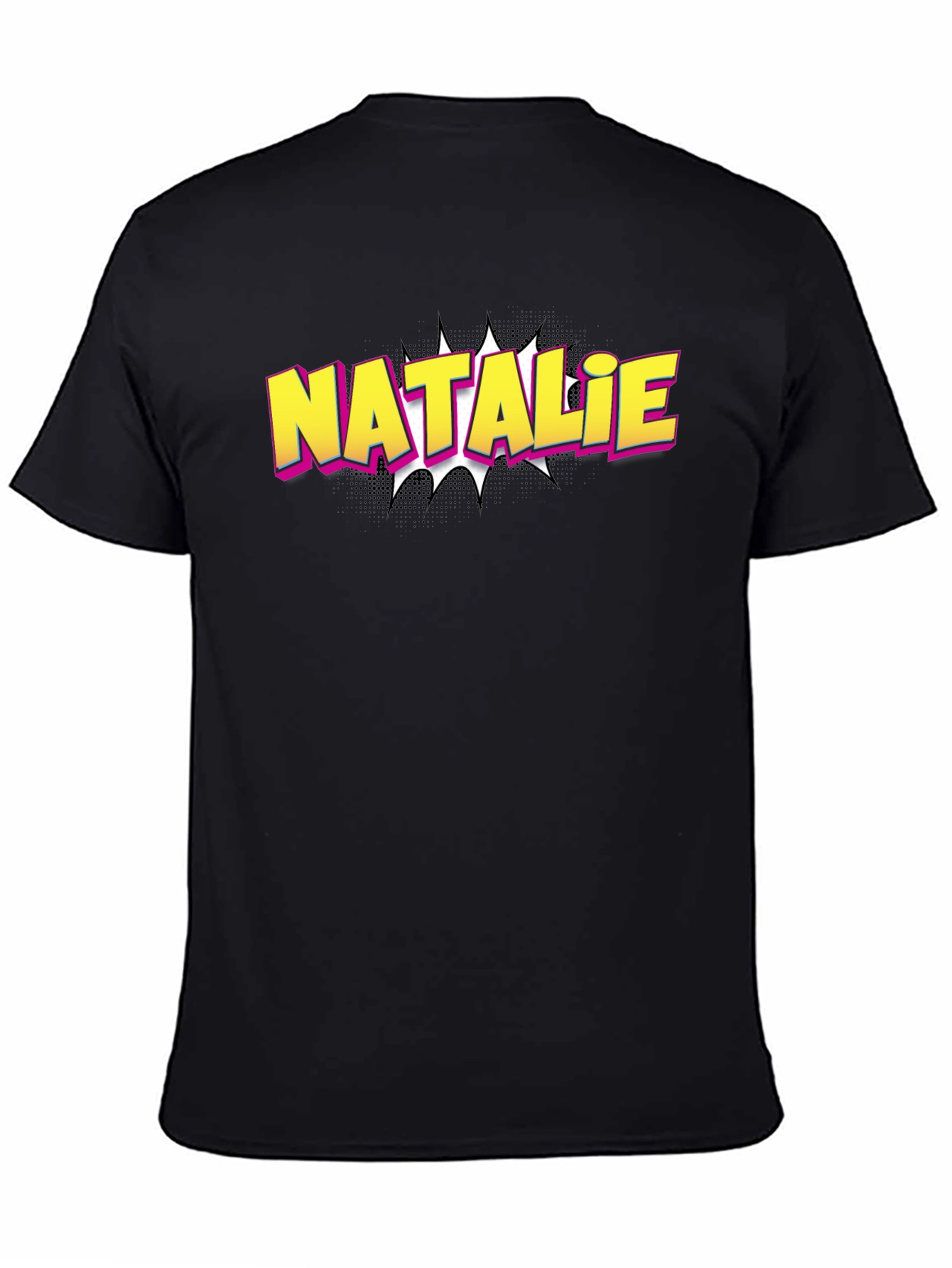 Natalie Comic Style T-Shirt - Black Graphic Tee