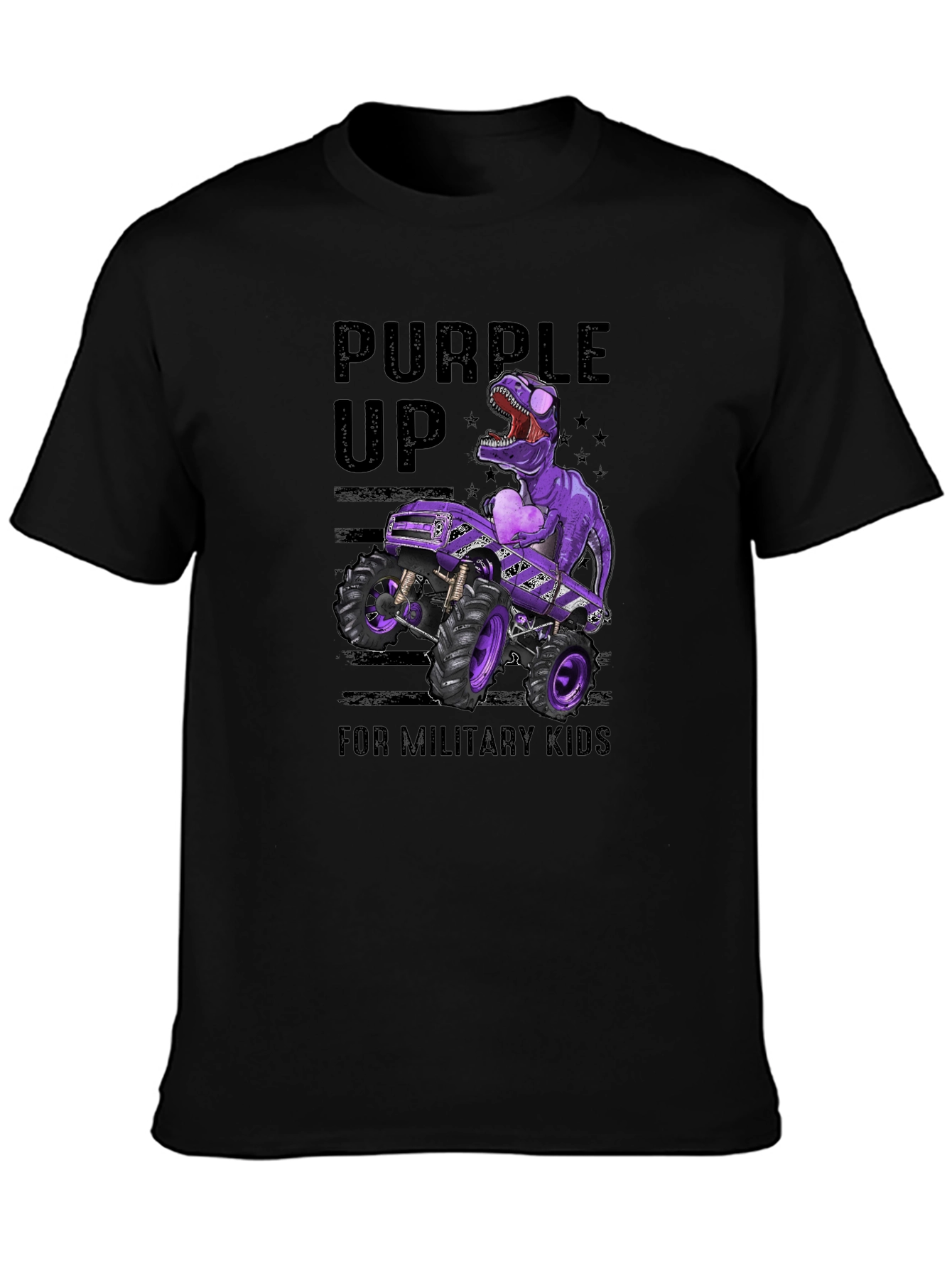 Purple Up Dinosaur Monster Truck T-Shirt