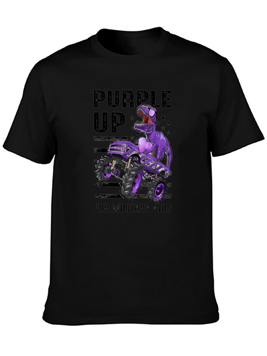 Purple Up Dinosaur Monster Truck T-Shirt