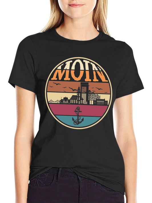 Retro Hamburg MOIN T-Shirt - Nautical Anchor Design