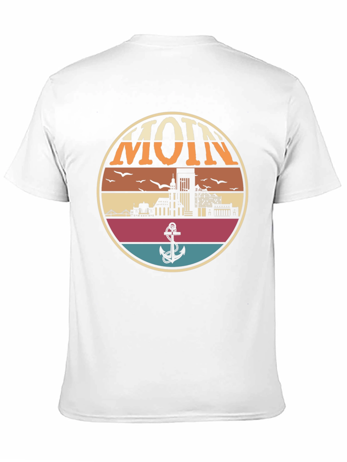 Retro Hamburg MOIN T-Shirt - Nautical Anchor Design