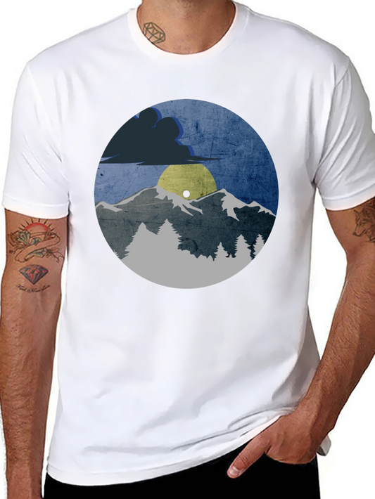 Mountain Scene Graphic Tee - Unisex Black T-Shirt