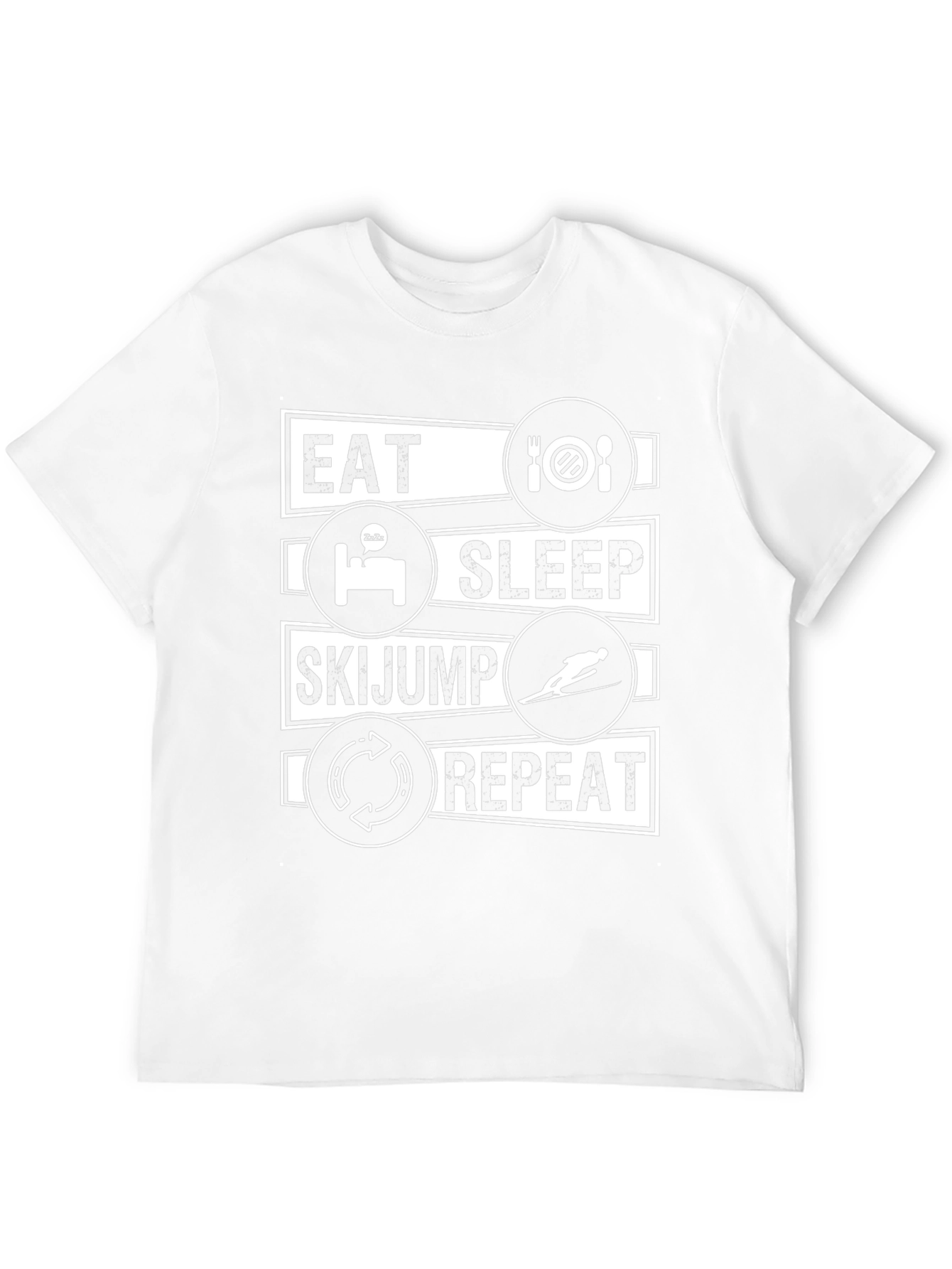 Eat Sleep Ski Jump Repeat Black T-Shirt