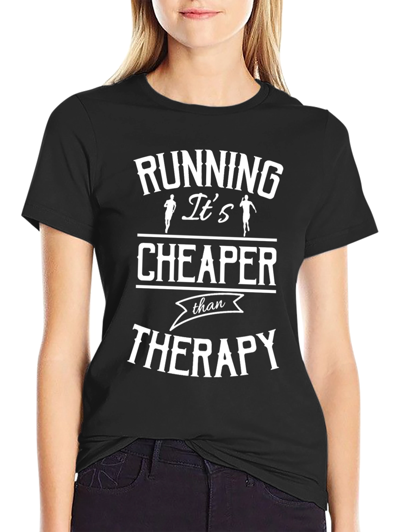 Running Is Cheaper Than Therapy Graphic T-Shirt