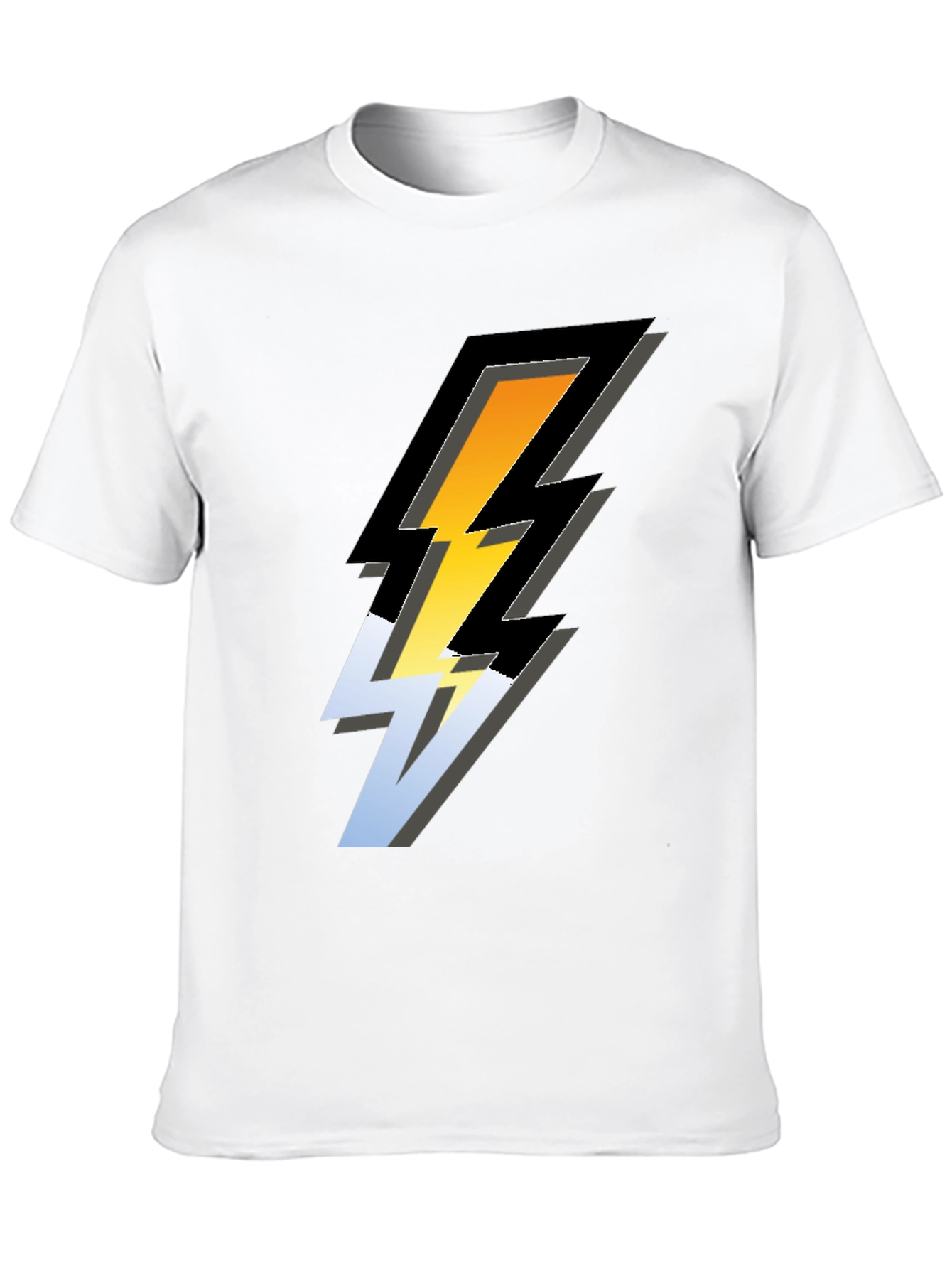 Bold Lightning Bolt Graphic Tee - Black