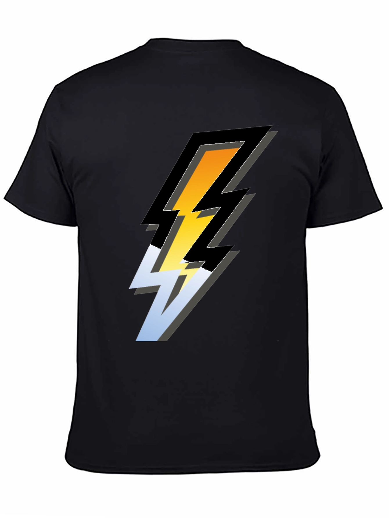 Bold Lightning Bolt Graphic Tee - Black