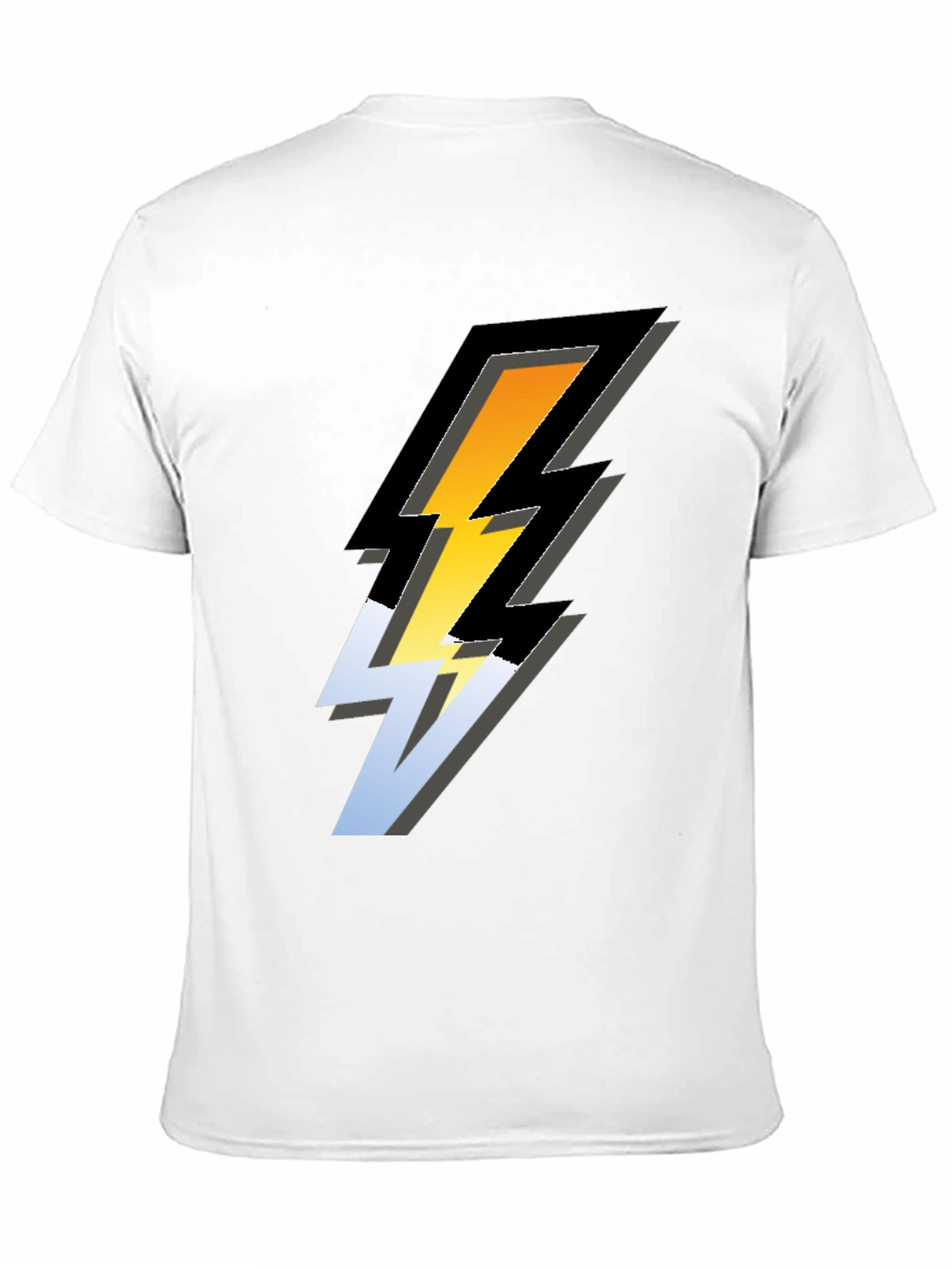 Bold Lightning Bolt Graphic Tee - Black