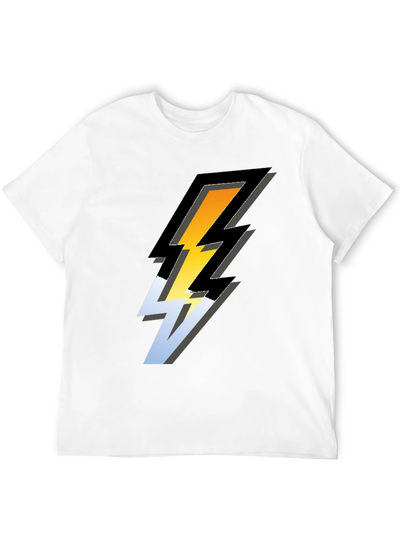 Bold Lightning Bolt Graphic Tee - Black
