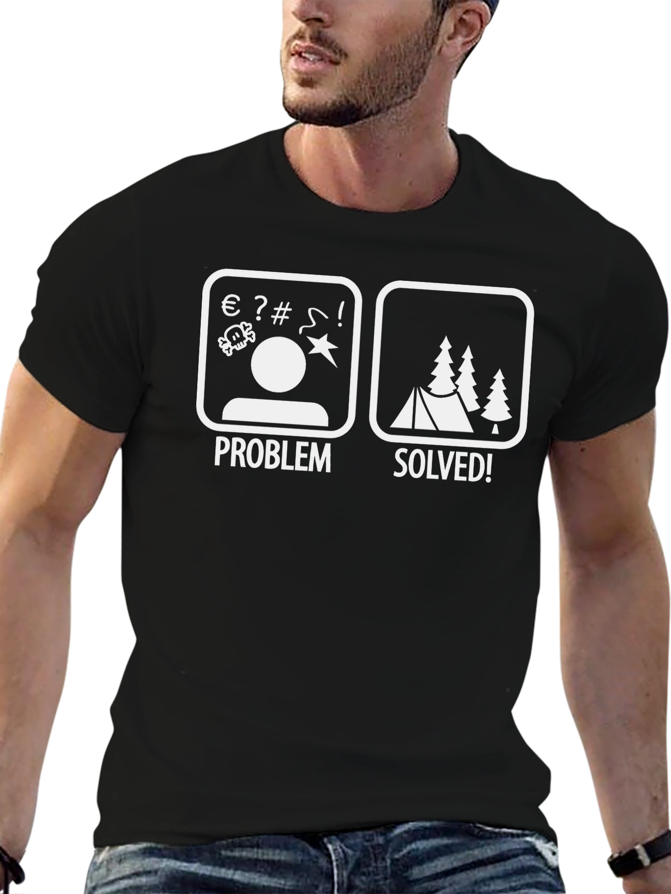 Problem Solved Camping T-Shirt - Outdoor Adventure Tee
