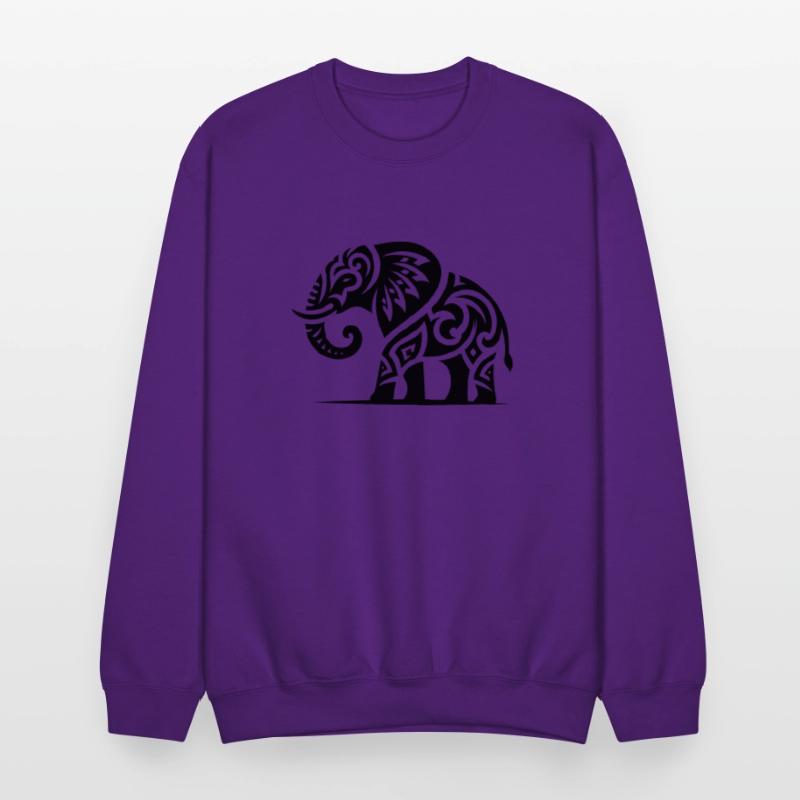 Elephant Art Tattoo With Large Tusks