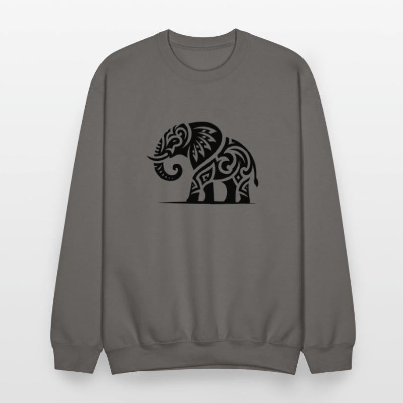 Elephant Art Tattoo With Large Tusks
