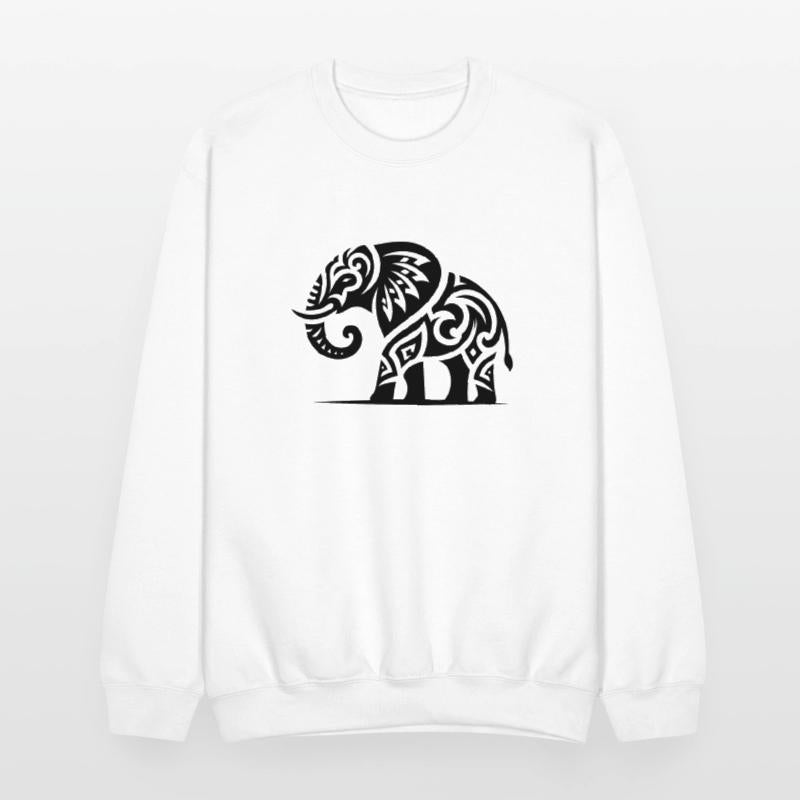 Elephant Art Tattoo With Large Tusks