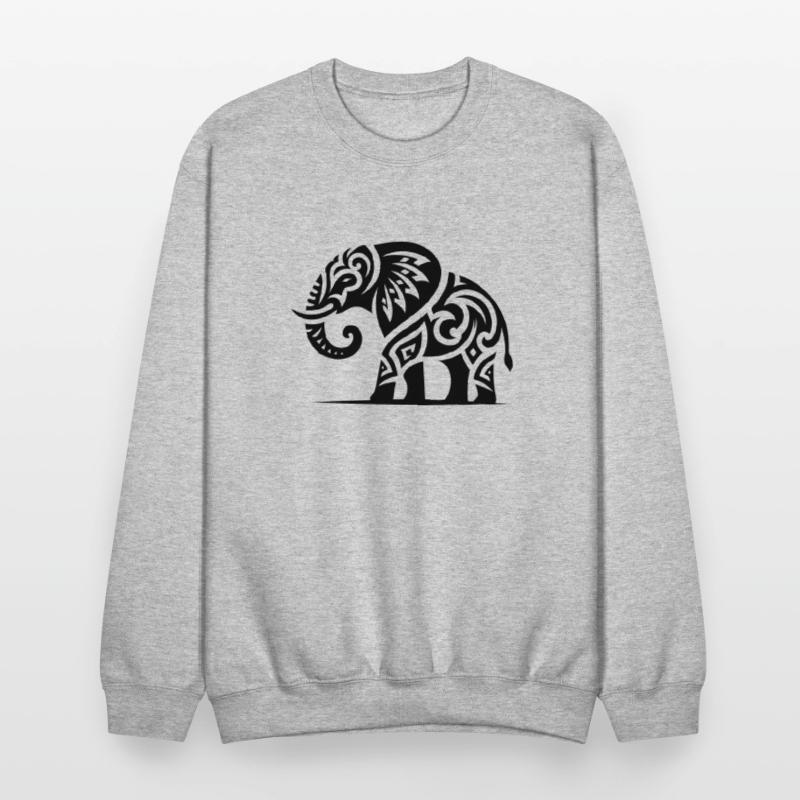 Elephant Art Tattoo With Large Tusks
