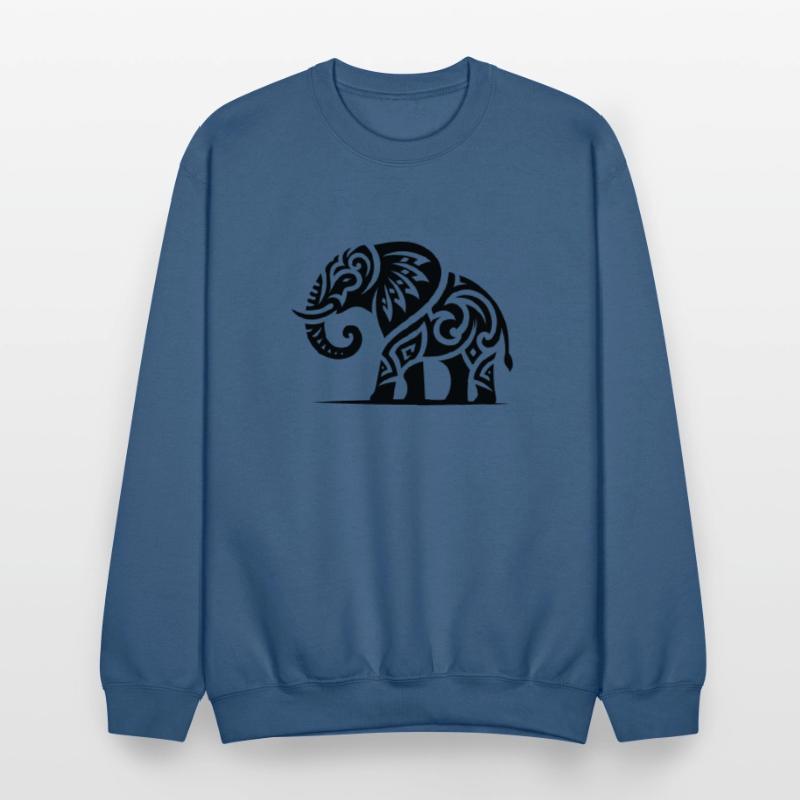 Elephant Art Tattoo With Large Tusks