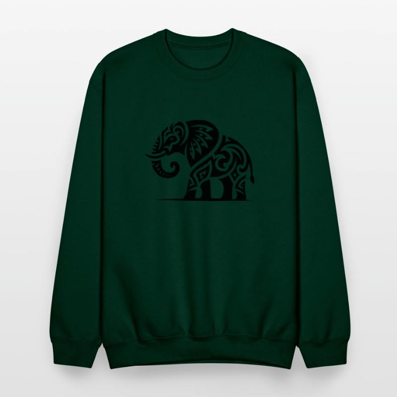 Elephant Art Tattoo With Large Tusks
