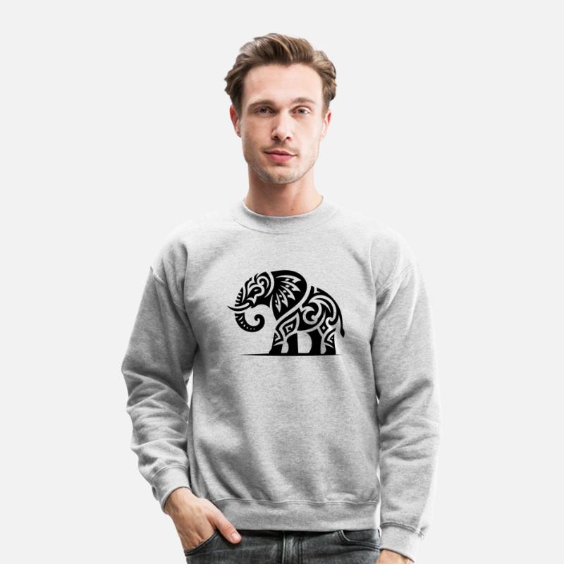 Elephant Art Tattoo With Large Tusks