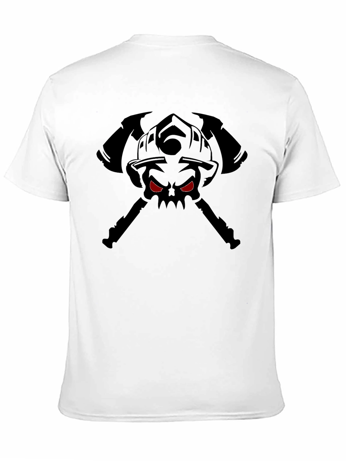 Firefighter Skull Axe Graphic T-Shirt - Black