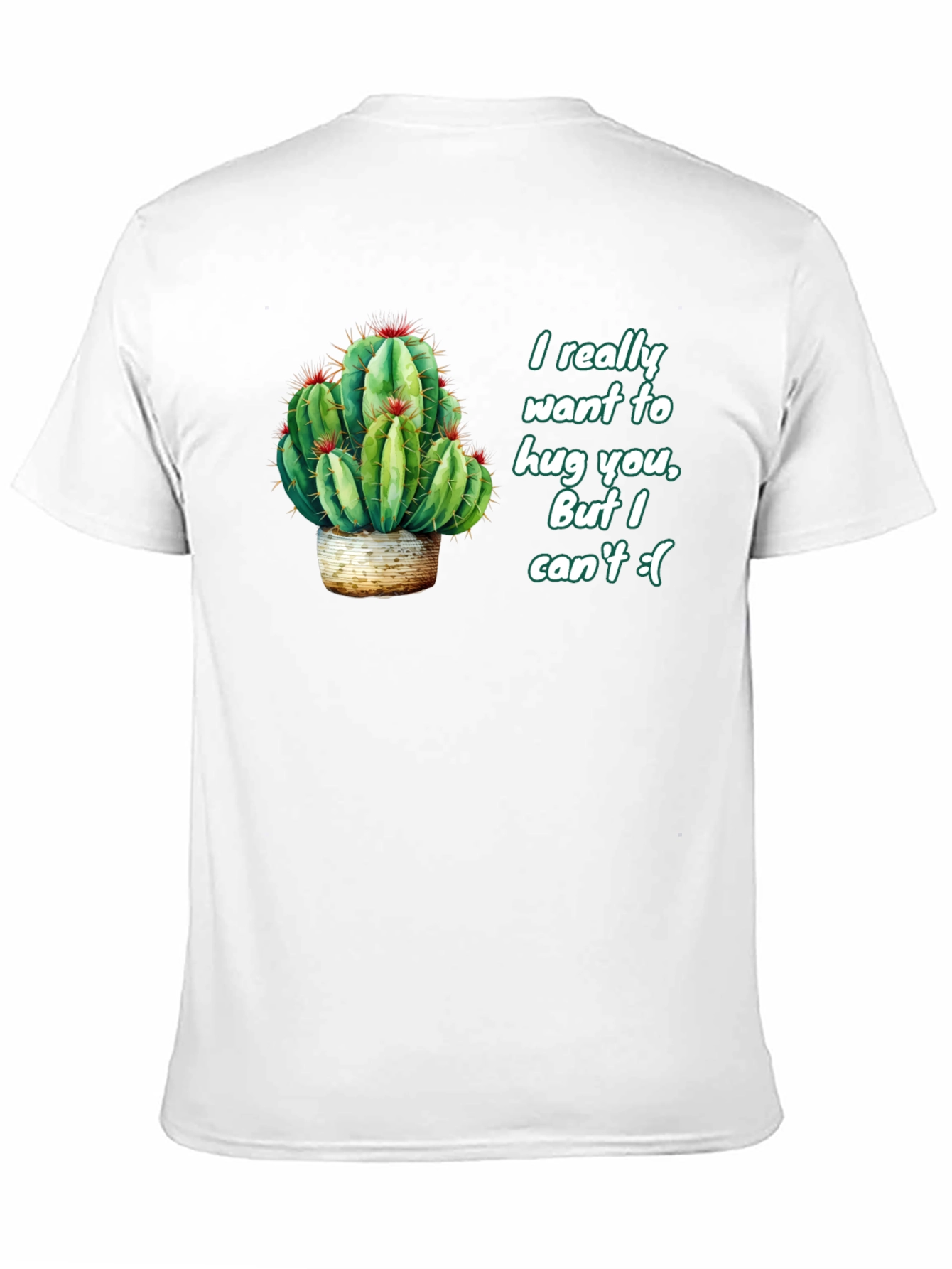Cactus Hug Mens Black T-Shirt - Funny Graphic Tee