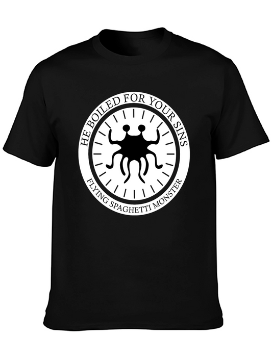 Flying Spaghetti Monster T-Shirt - He Boiled For Your Sins