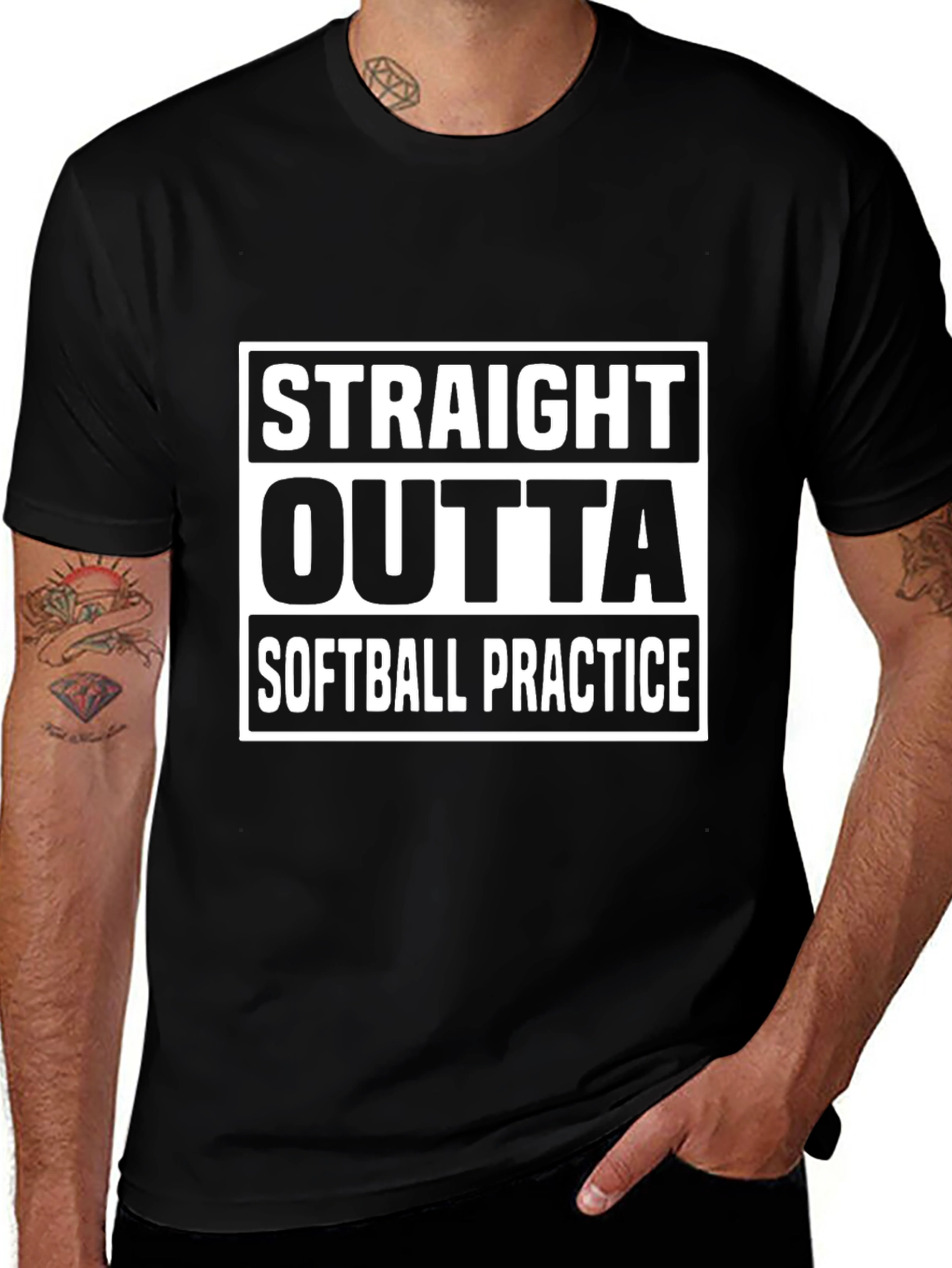 Straight Outta Softball Practice Graphic Tee