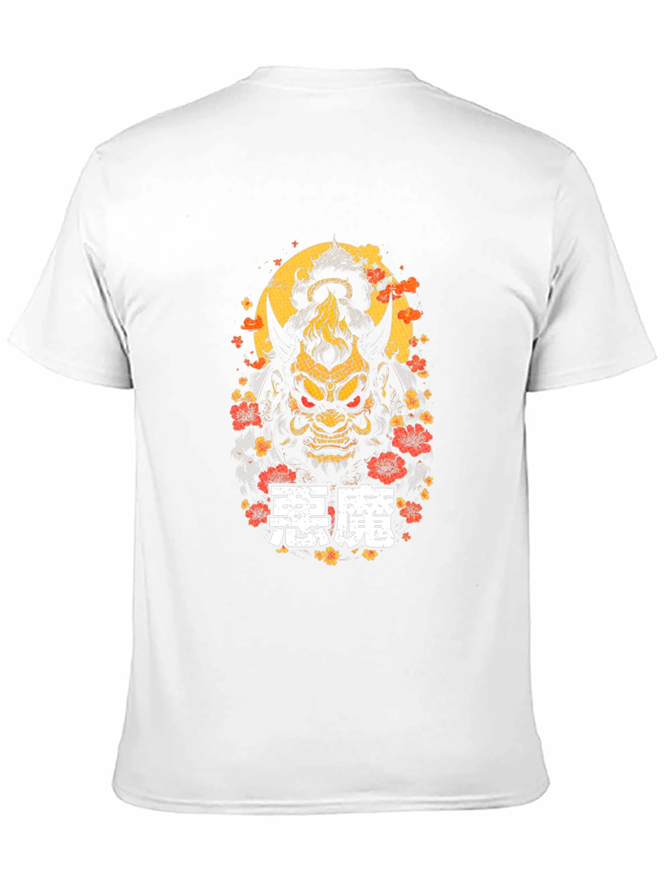 Japanese Oni Mask T-Shirt - Demon Kanji Graphic Tee