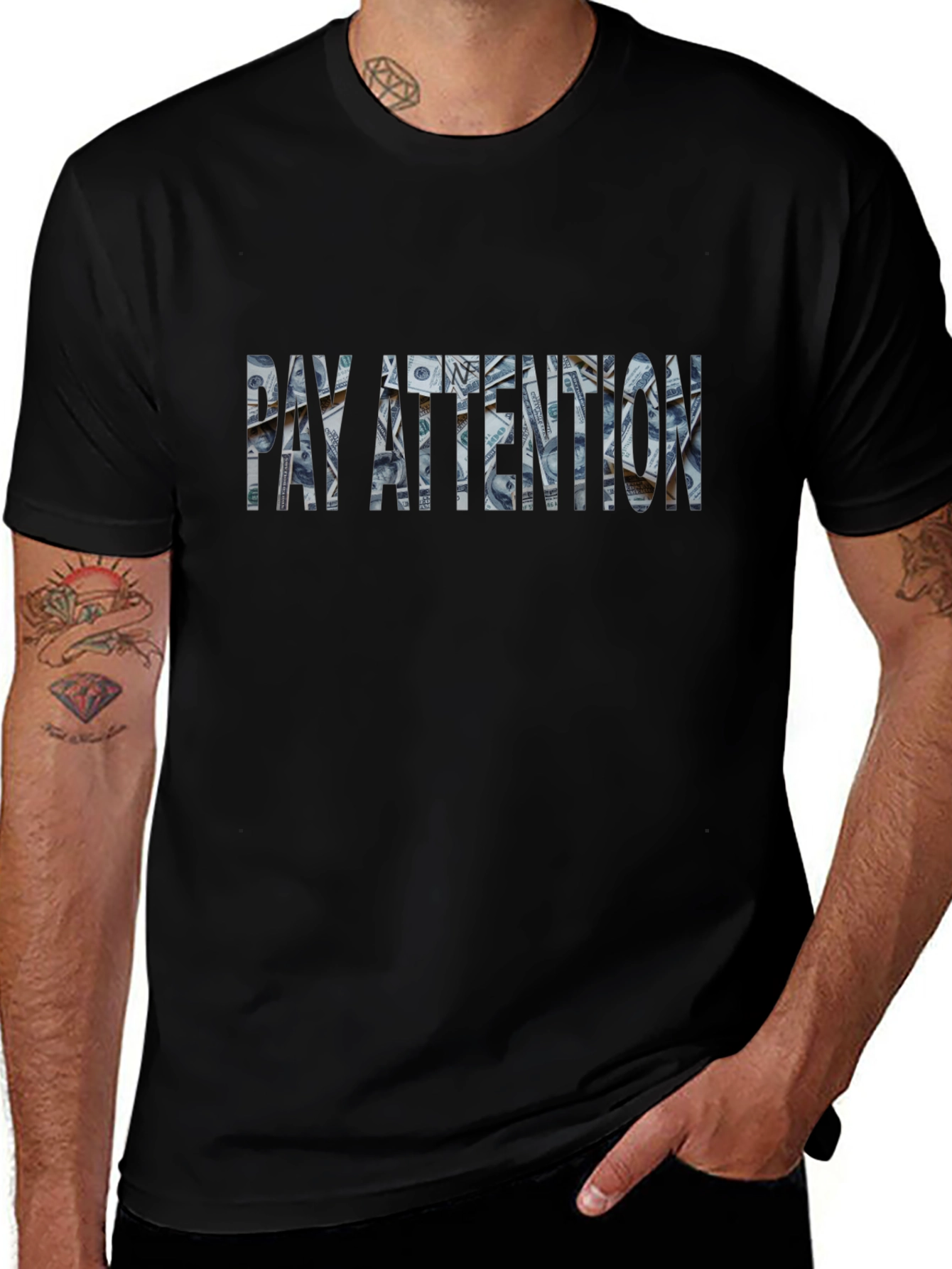 Pay Attention Black Graphic Tee