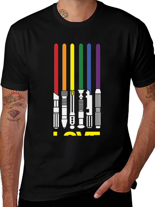 Rainbow Lightsaber LOVE Graphic Tee
