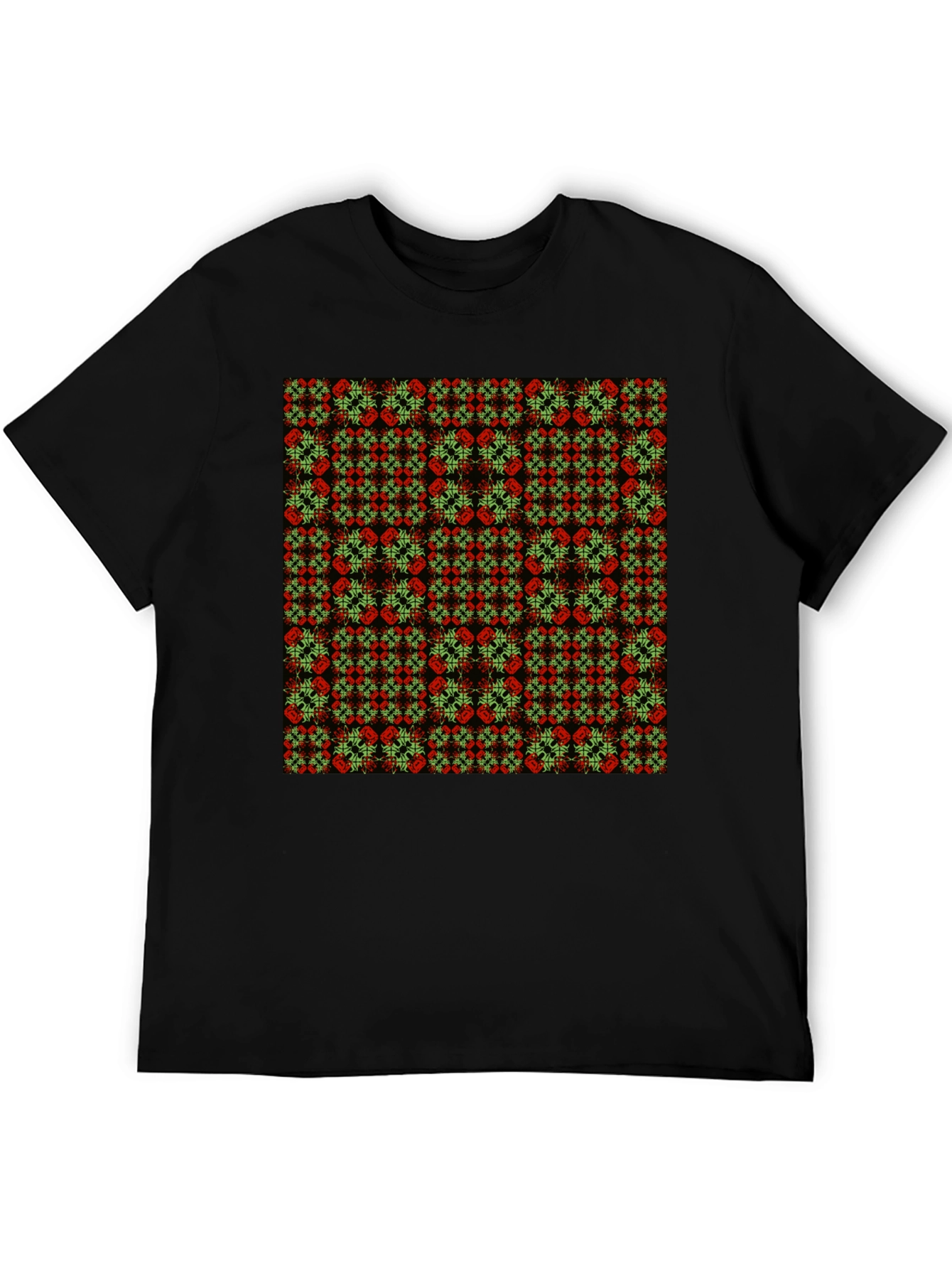 Geometric Print Black T-Shirt