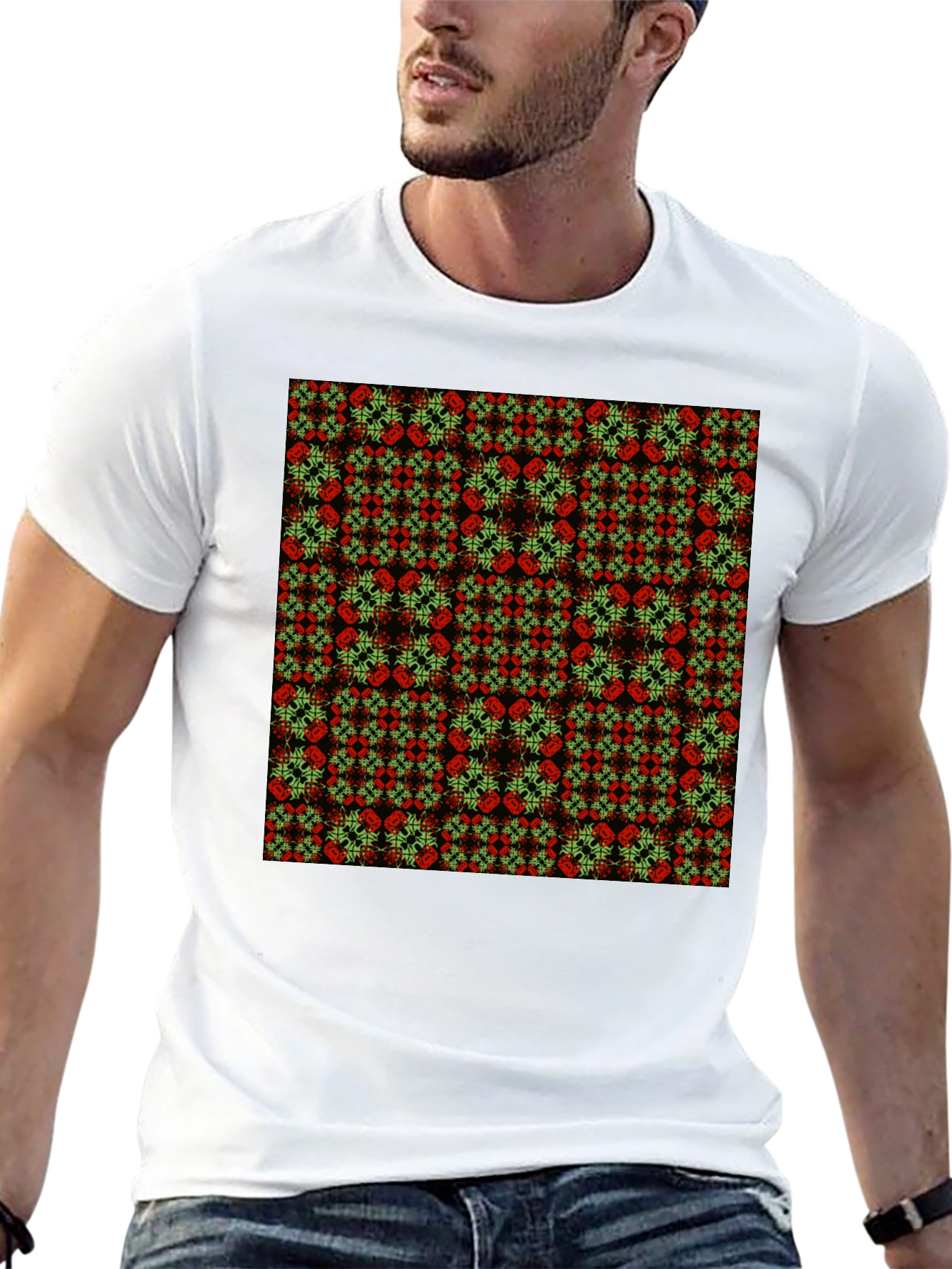 Geometric Print Black T-Shirt
