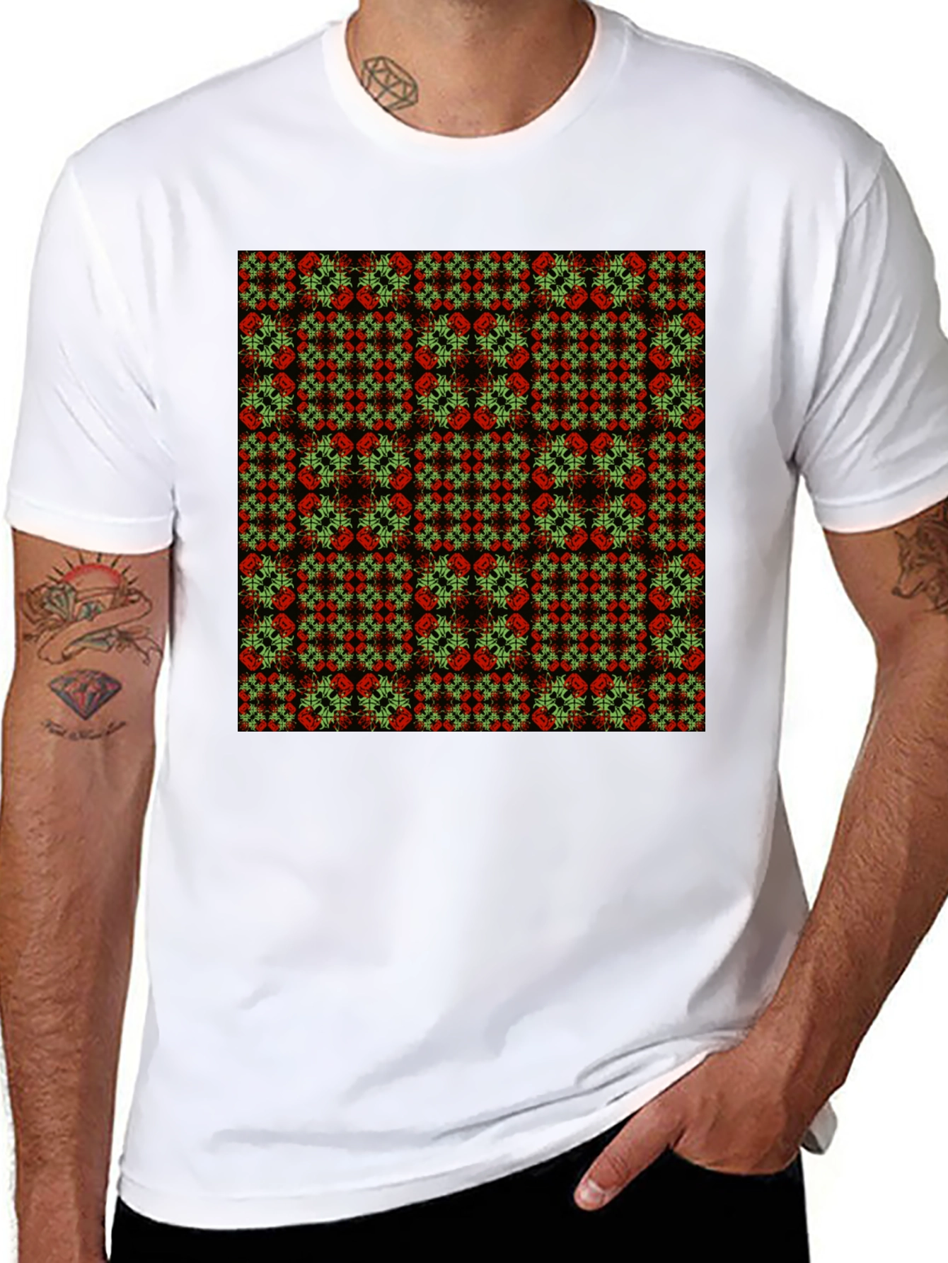 Geometric Print Black T-Shirt