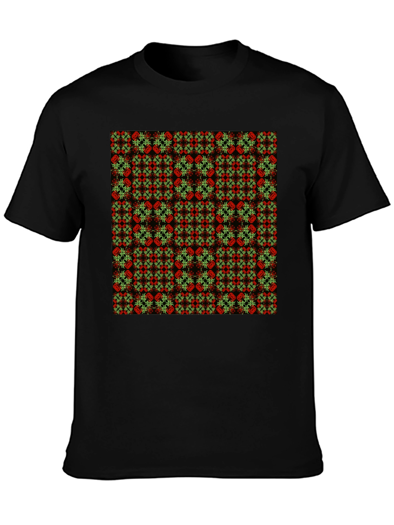 Geometric Print Black T-Shirt