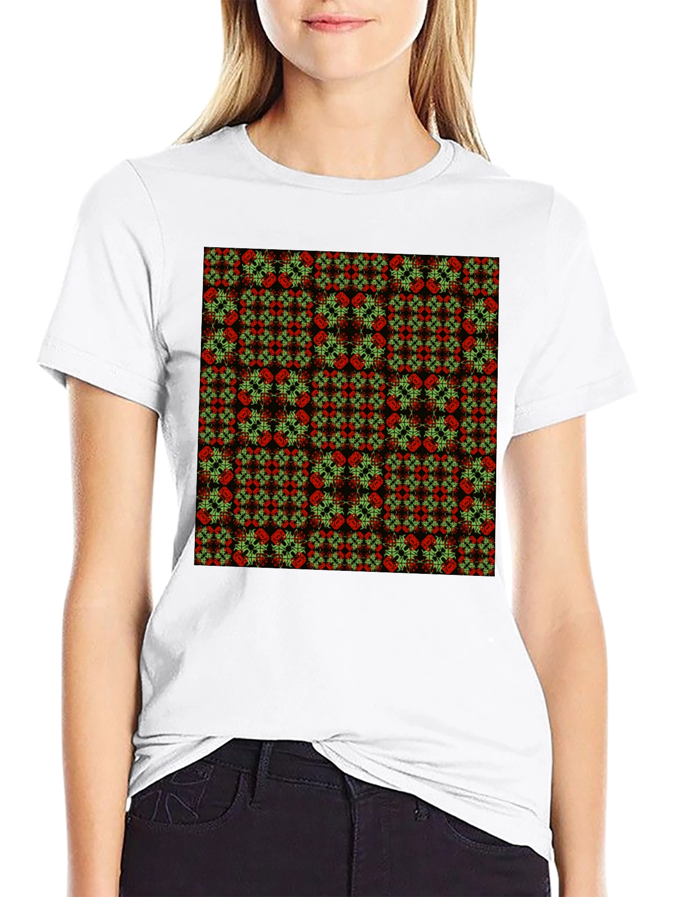 Geometric Print Black T-Shirt