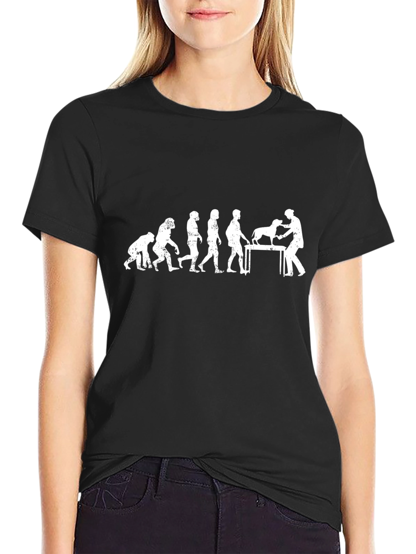 Evolution of Dog Grooming Black T-Shirt
