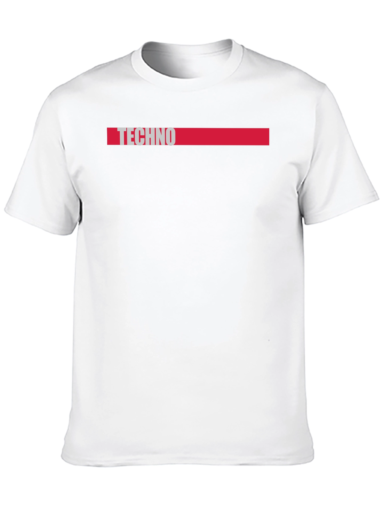 Techno Graphic Print Black Crew Neck T-Shirt