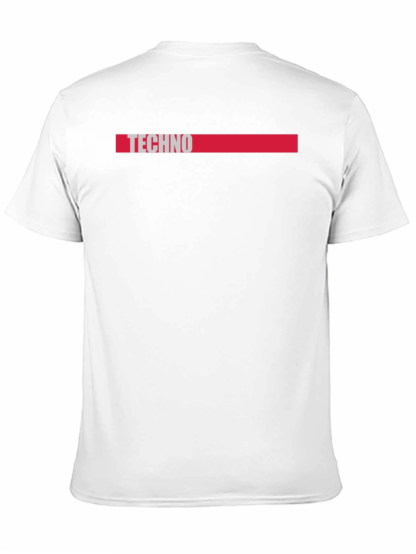 Techno Graphic Print Black Crew Neck T-Shirt