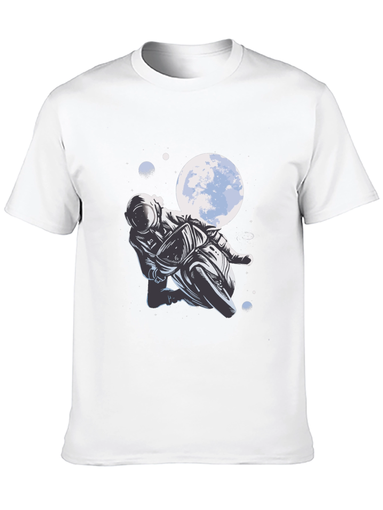 Astronaut Biker T-Shirt - Space Motorcycle Rider Tee