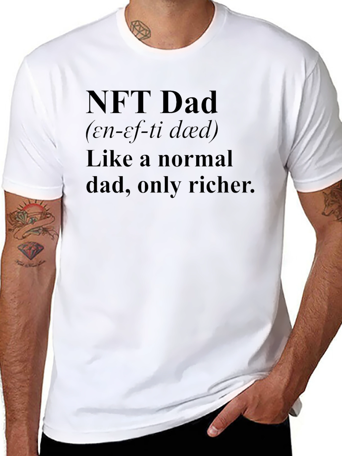 NFT Dad Black T-Shirt - Crypto Rich Humor