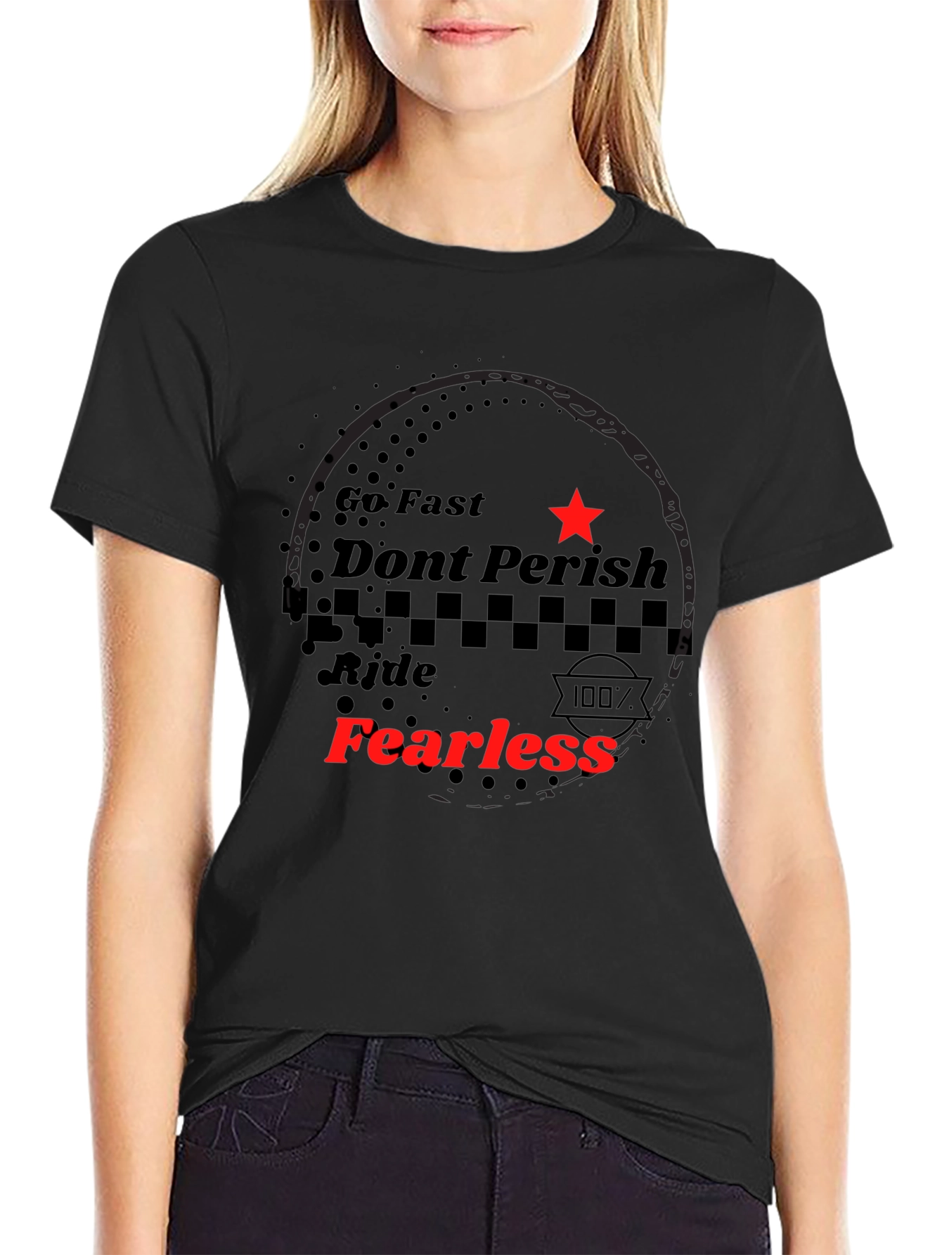Fearless Ride Black Graphic Tee