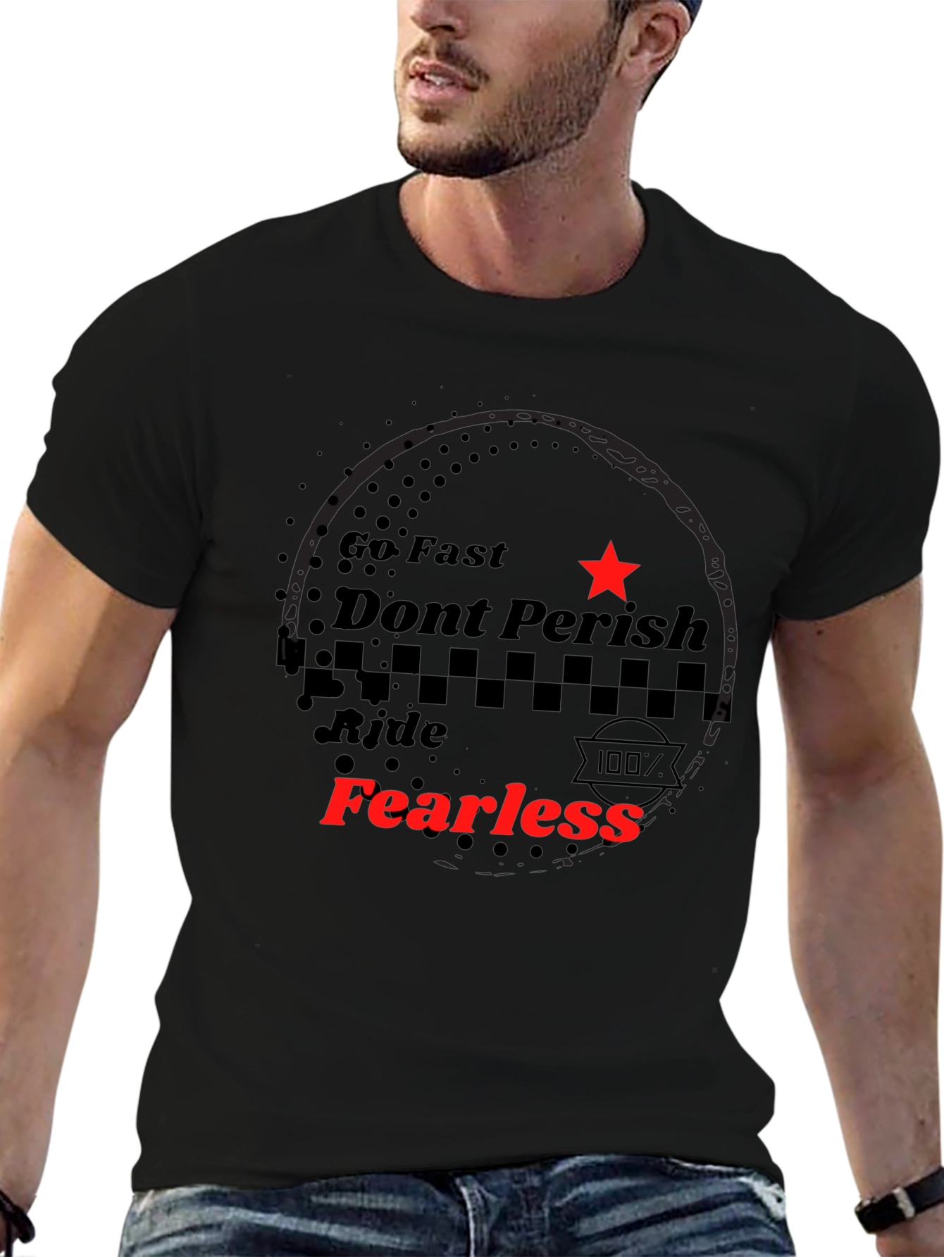 Fearless Ride Black Graphic Tee