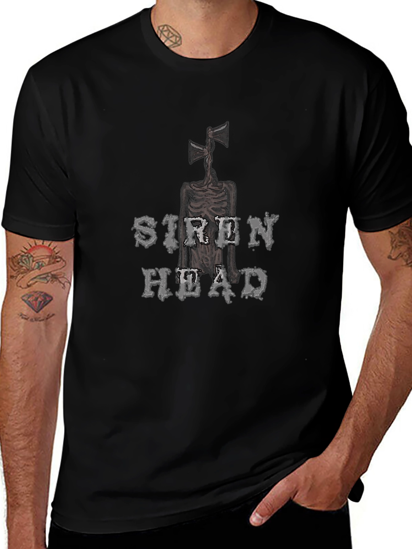 Siren Head Graphic Tee - Black Novelty T-Shirt