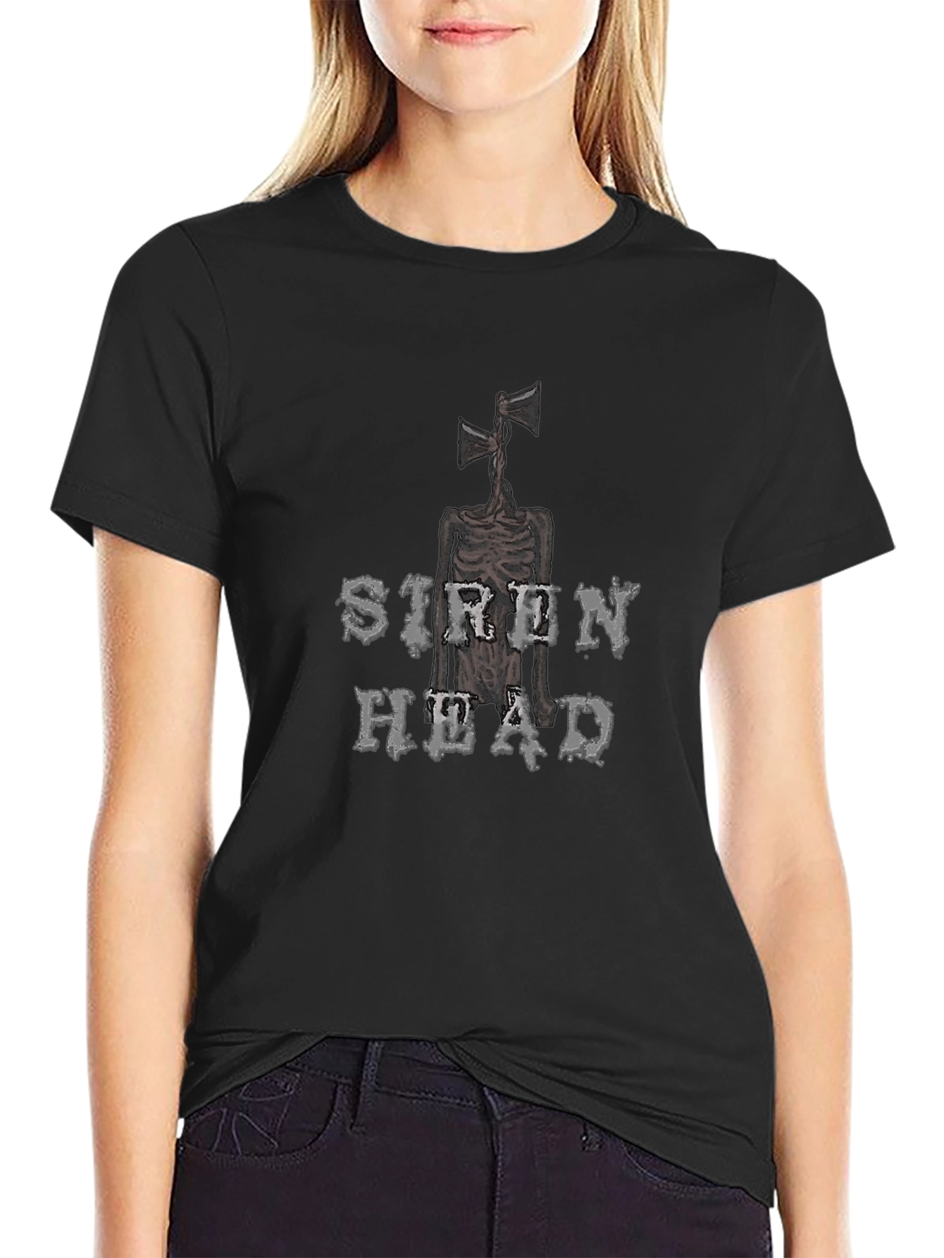 Siren Head Graphic Tee - Black Novelty T-Shirt