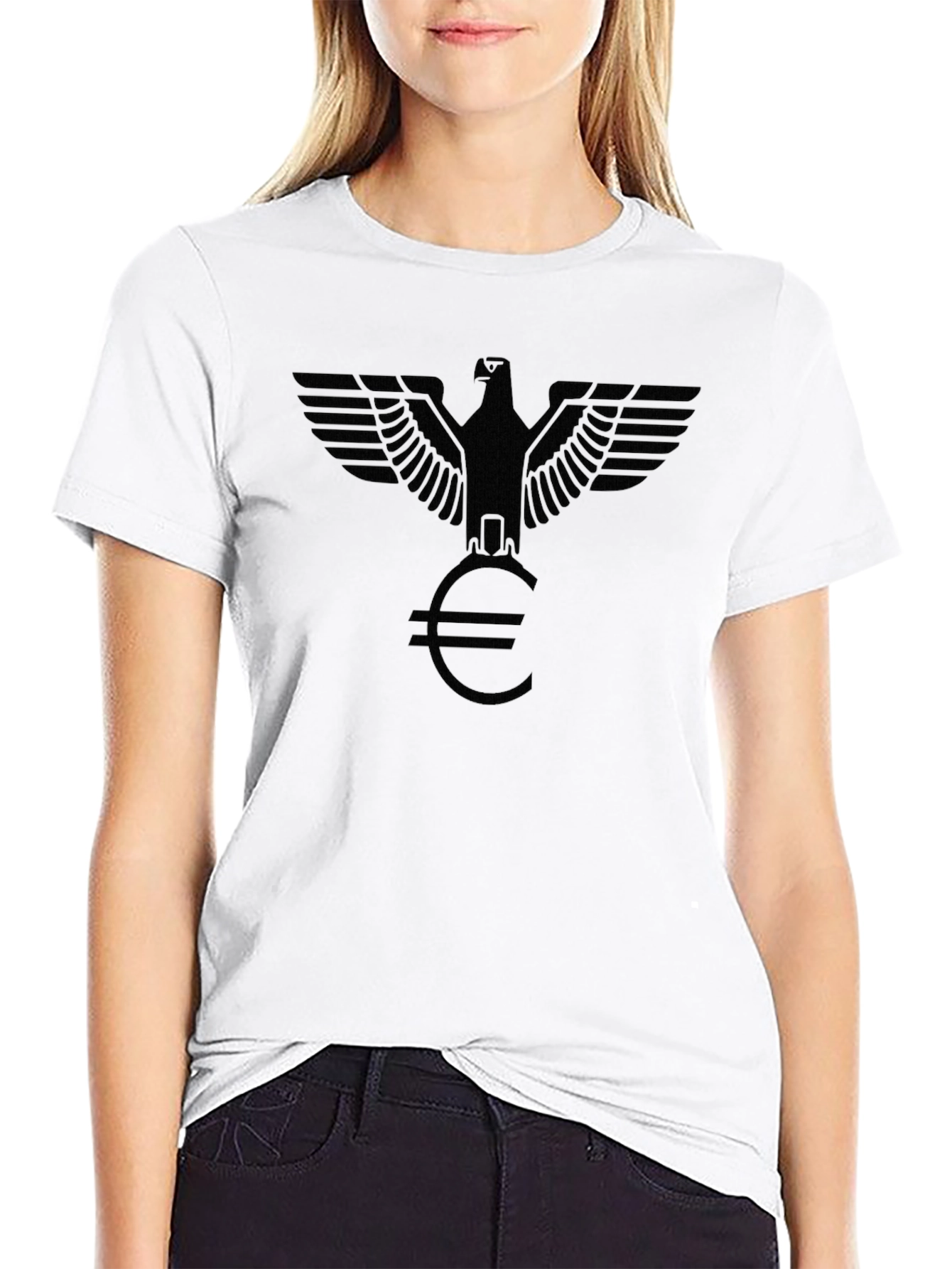 Eagle Euro Graphic Tee - Stylish Black Cotton T-Shirt