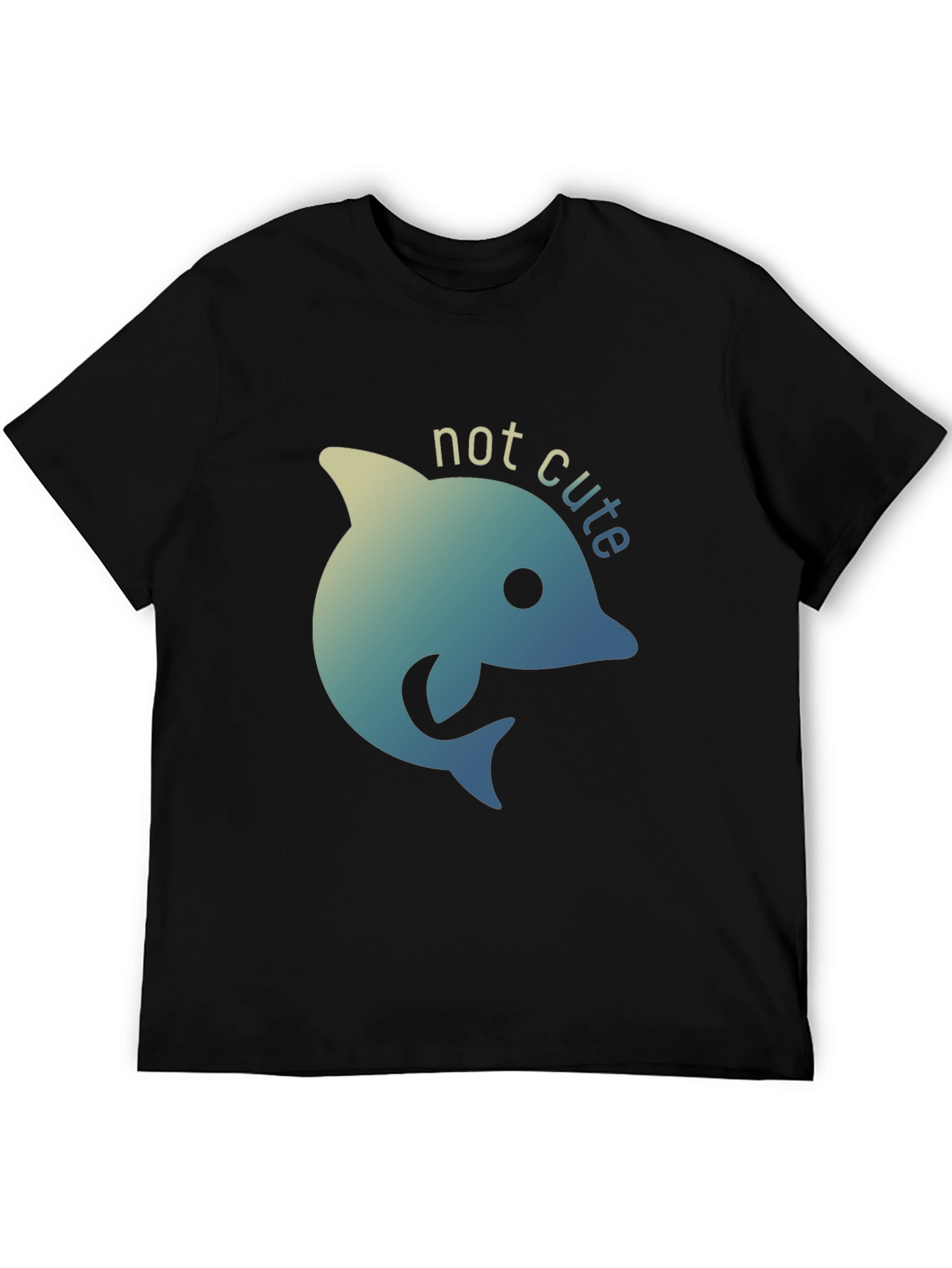 Not Cute Dolphin Black T-Shirt - Quirky Graphic Tee