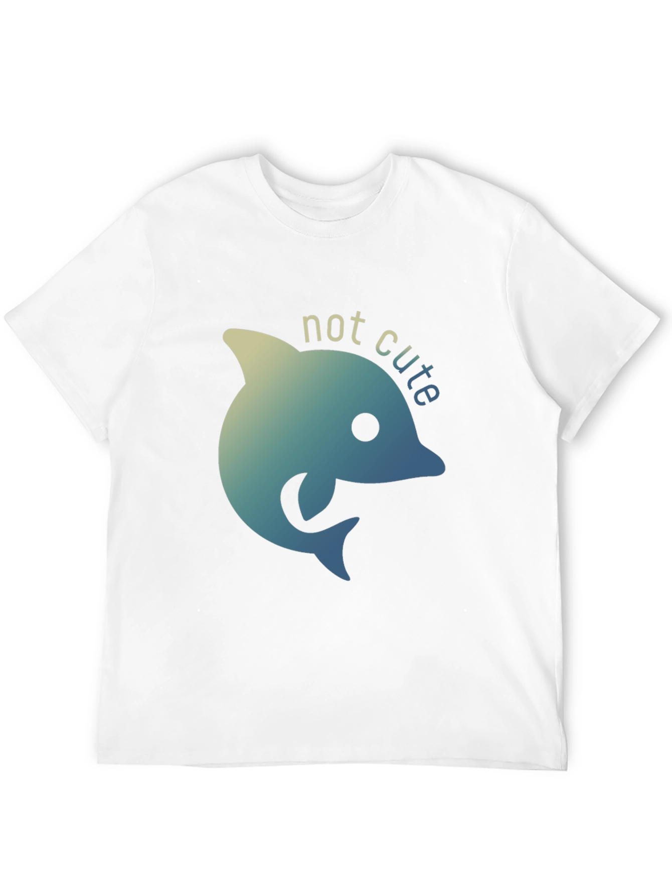 Not Cute Dolphin Black T-Shirt - Quirky Graphic Tee