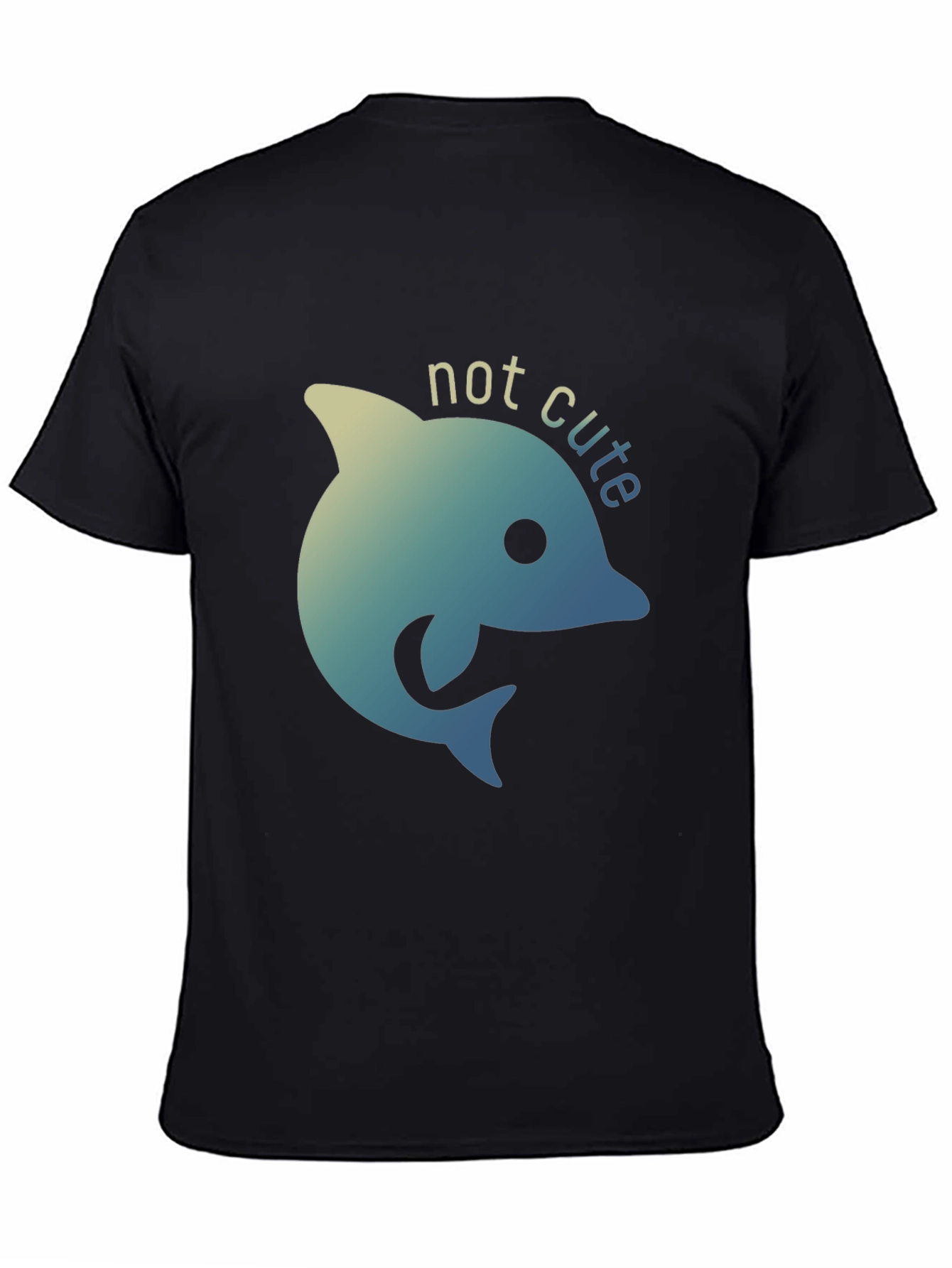 Not Cute Dolphin Black T-Shirt - Quirky Graphic Tee