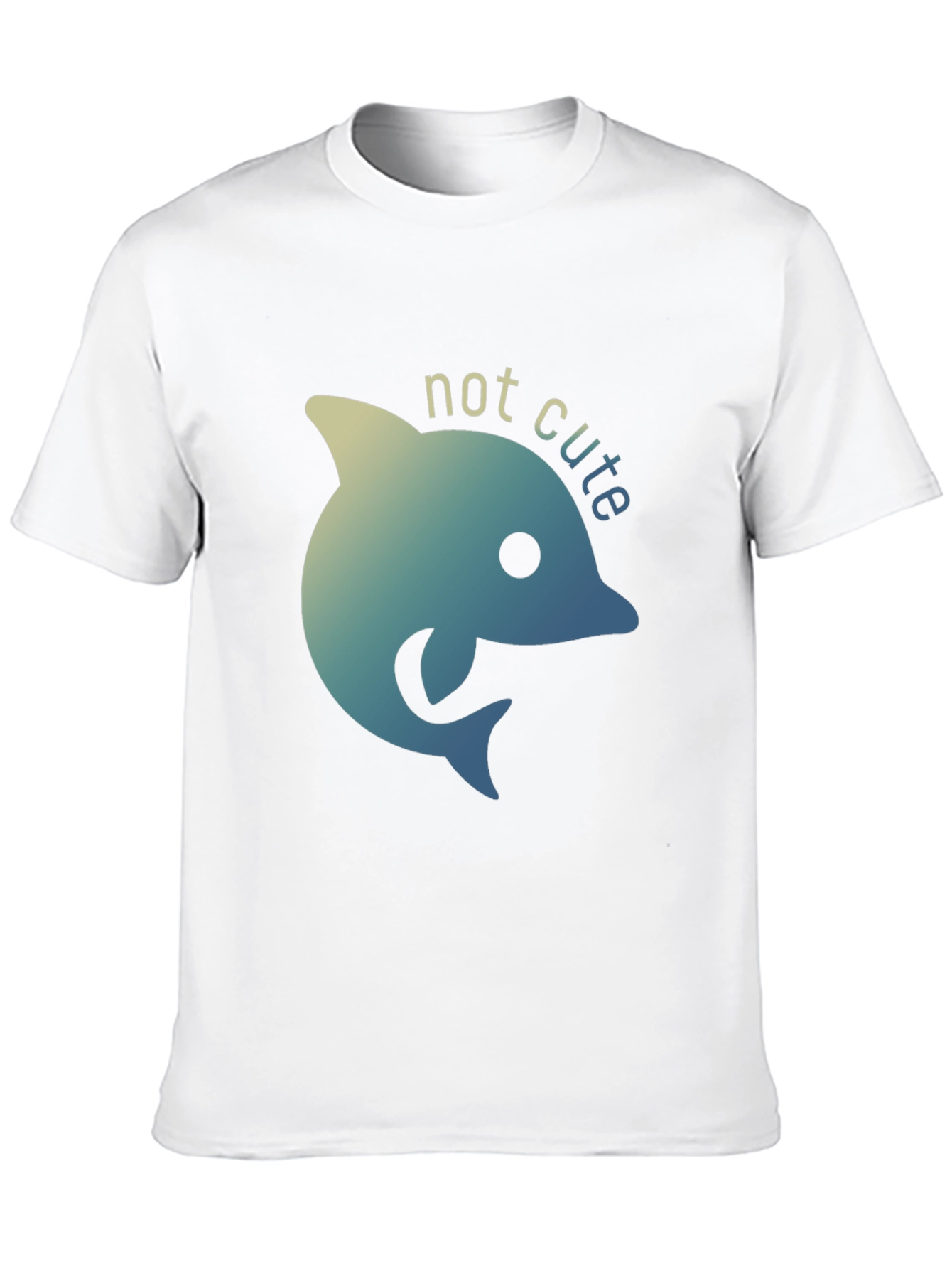 Not Cute Dolphin Black T-Shirt - Quirky Graphic Tee