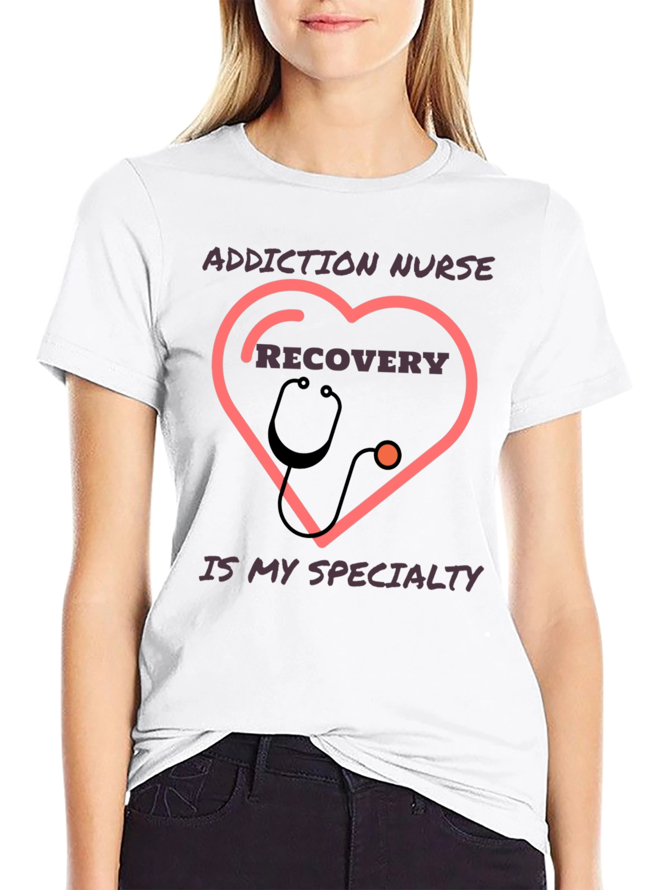 Addiction Nurse Recovery Heart T-Shirt